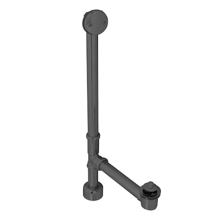 Westbrass Twist & Close Bath Waste, 22" Make-Up, 17 Ga. Tubing in Powdercoated Flat Black D3221K-62